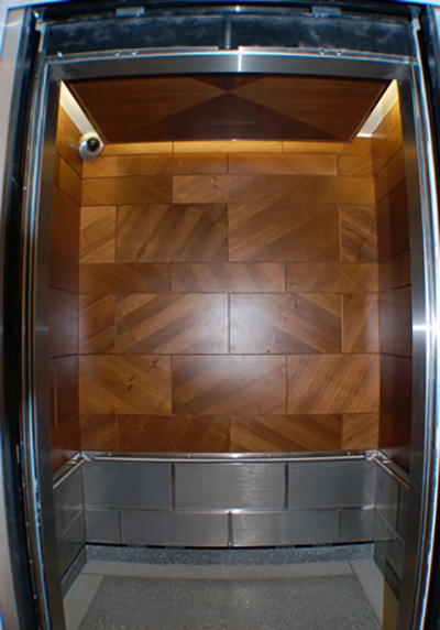 mixed textures modern elevator